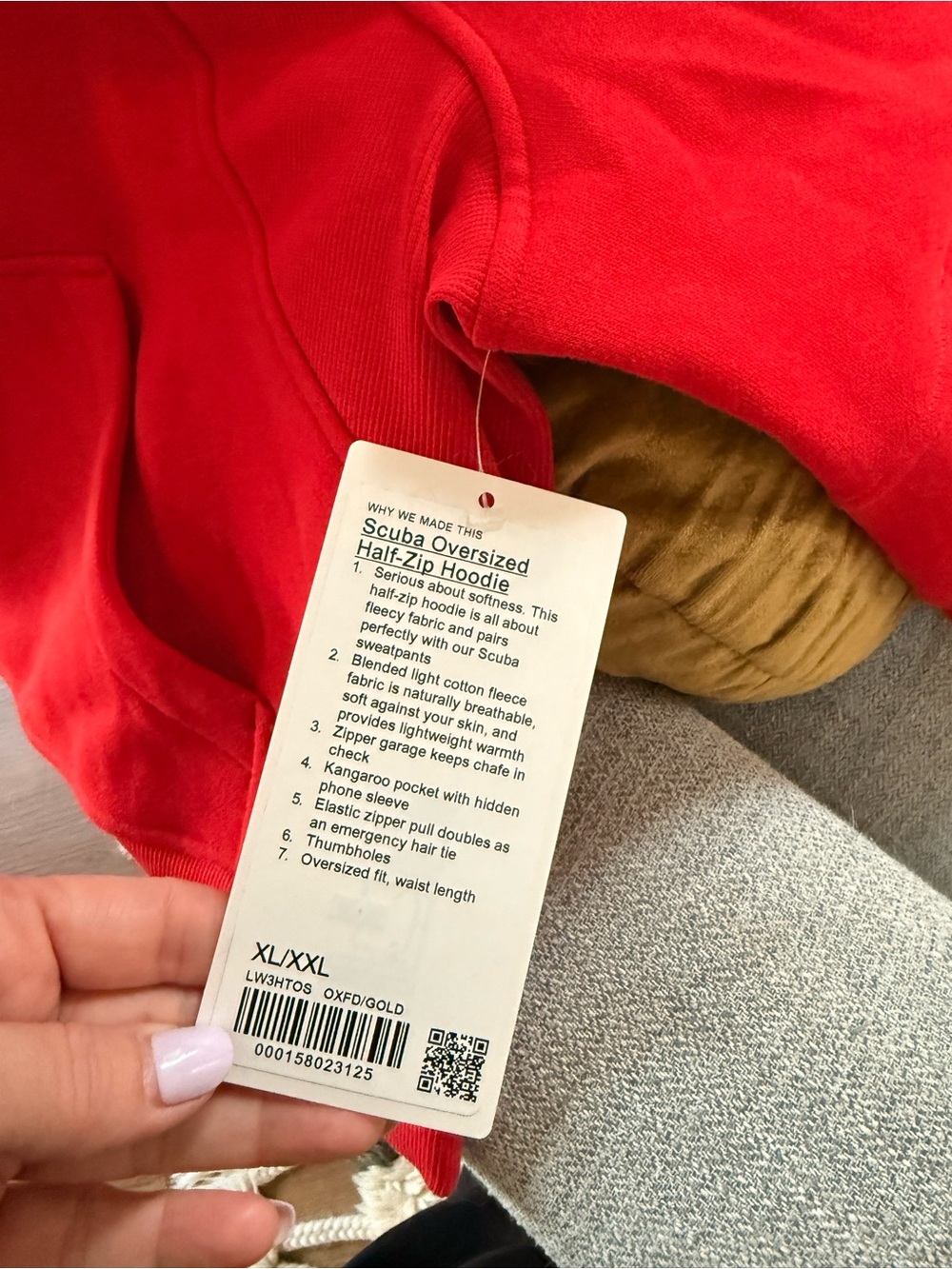 Lululemon Scuba oversized Half Zip Hoodie Oxford Red XL/XXL